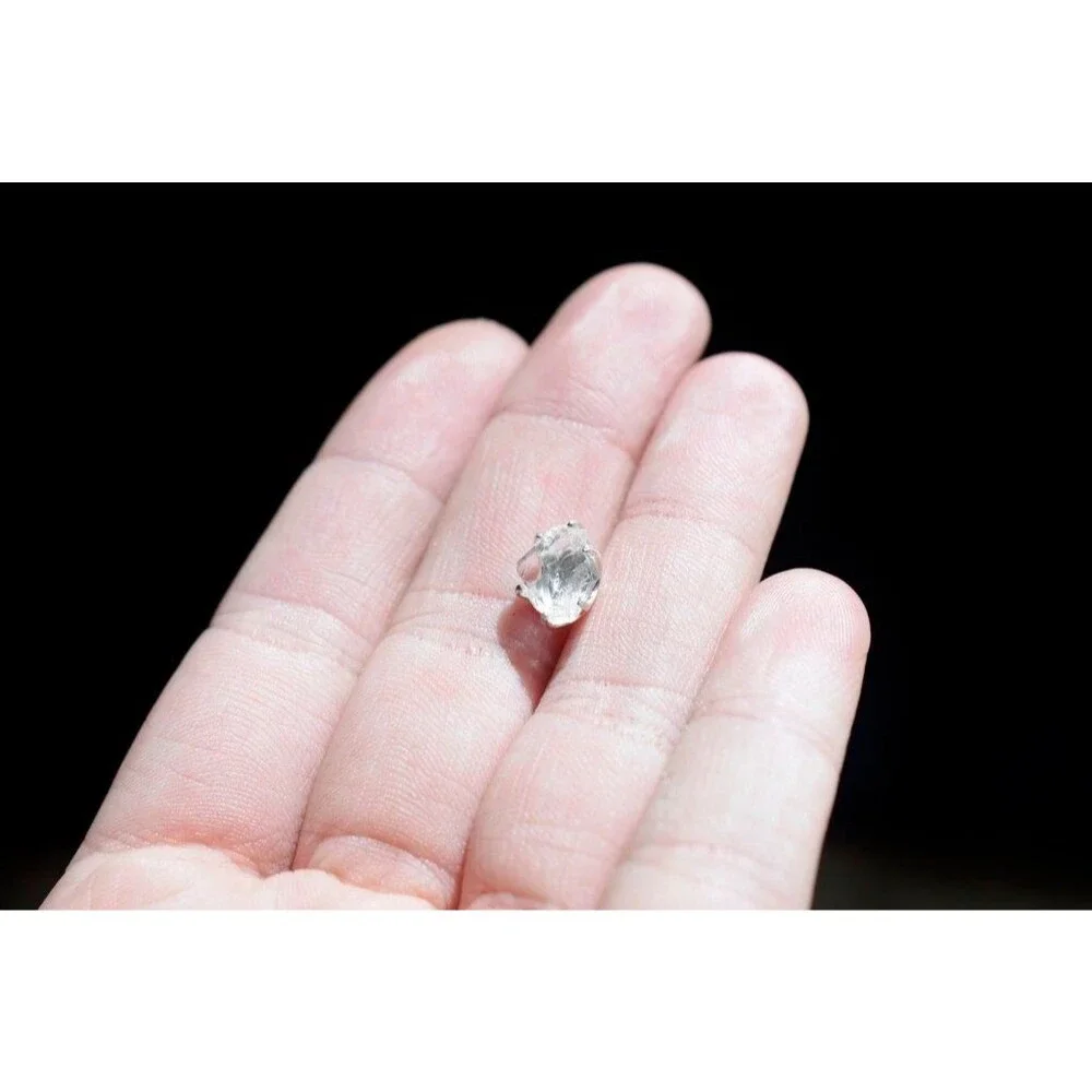 Lake County diamond earrings, 925 sterling silver, raw gemstones